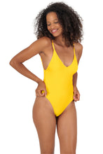 Load image into Gallery viewer, Model Front: Rio De Sol One-Piece Sunflower Hype