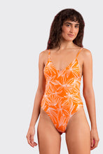 Load image into Gallery viewer, Model Front: Rio De Sol One-Piece Trail-Orange Hype