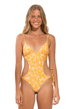 Load image into Gallery viewer, Model Front: Rio De Sol One-Piece Sunny-Forest Trikini
