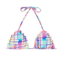 Load image into Gallery viewer, Product Front: Rio De Sol Top Soutien Plaid Frufru
