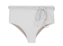 Load image into Gallery viewer, Product Front: Rio De Sol Bottom Bottom Shimmer-White Belted-High-Waist
