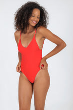 Load image into Gallery viewer, Model Front: Rio De Sol One-Piece Rouge Hype
