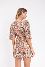 Load image into Gallery viewer, Model Back: Rio De Sol Mini Dress Leopard Mini Dress
