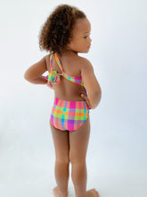 Load image into Gallery viewer, Model Back: Rio De Sol Girl's One-Piece Tulip-Garden Santorini-Kids

