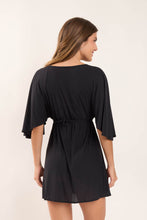 Load image into Gallery viewer, Model Back: Rio De Sol Mini Dress Black Mini Dress
